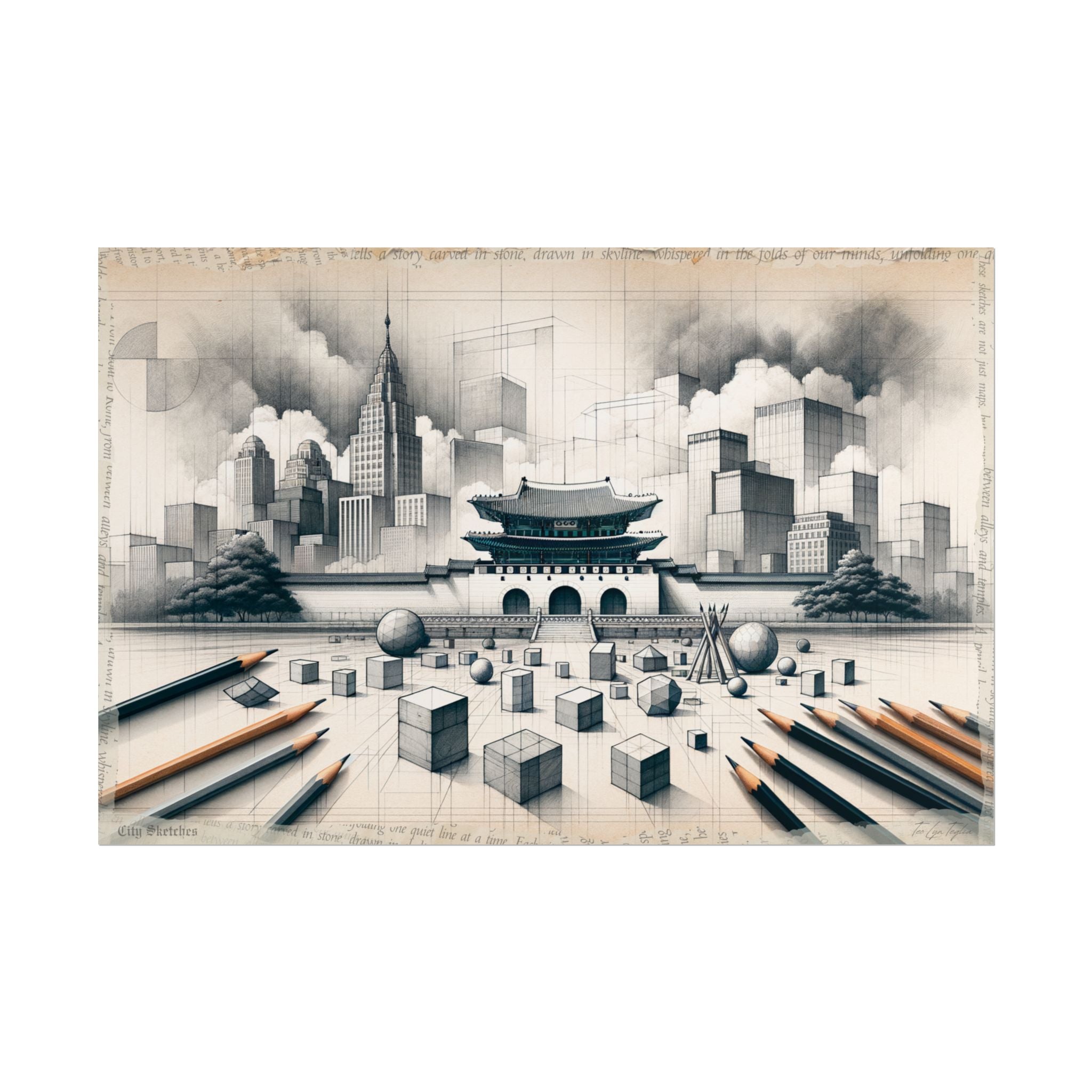 Seoul Transcending Shapes - Art Print by Teo Teglia Art
