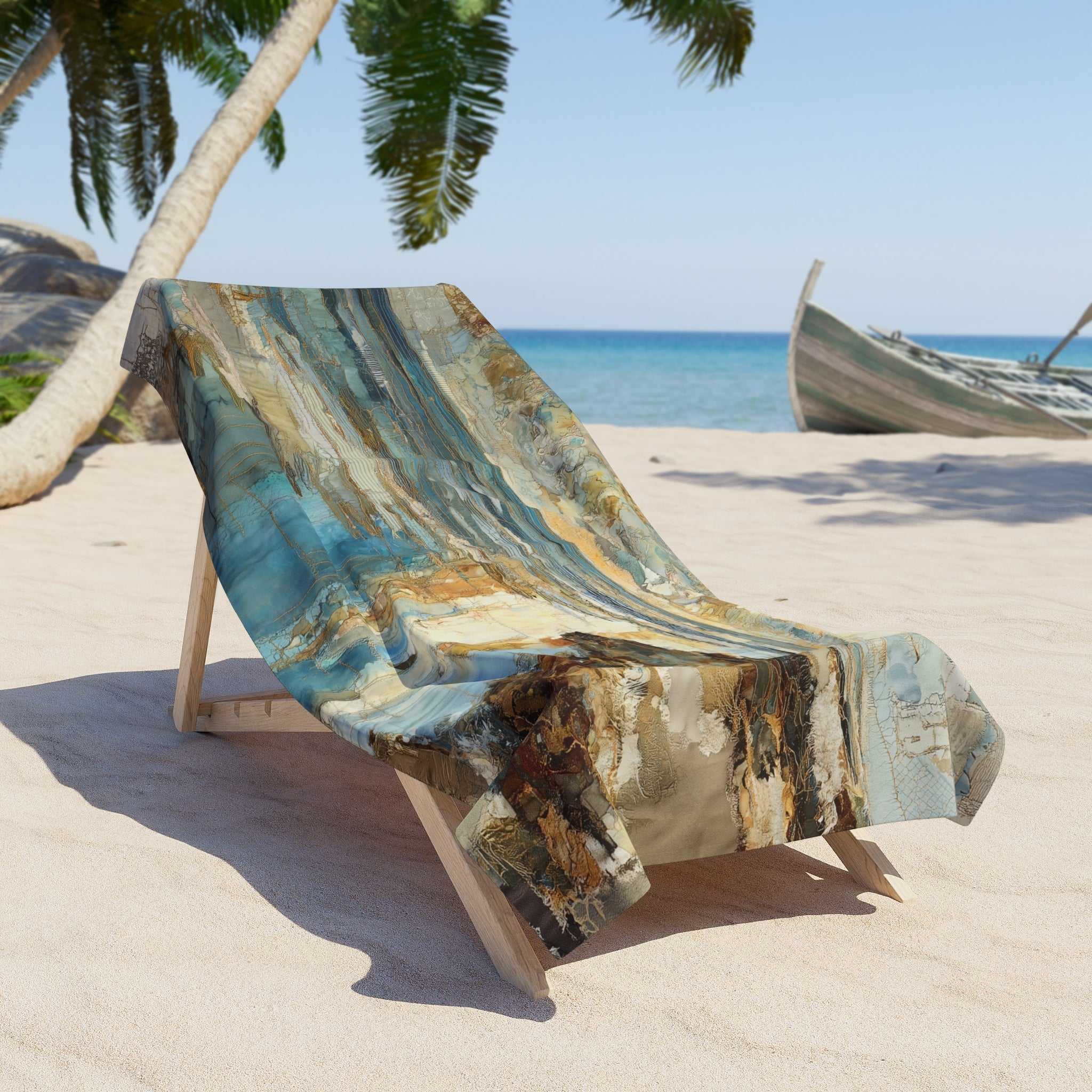 Slow Sun, Soft Days — Coastal Oversized Towel by Teo Teglia