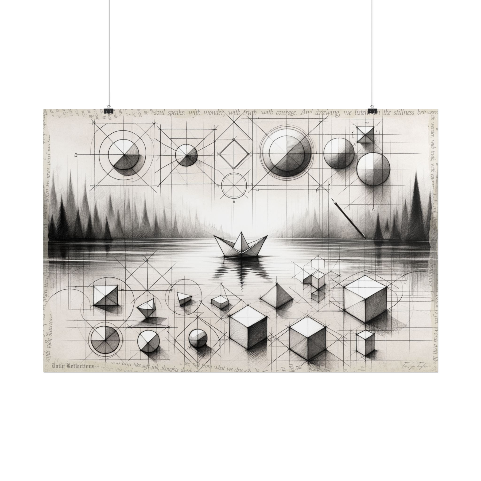 Stillness Sketched in Geometry - Art Print by Teo Teglia Art