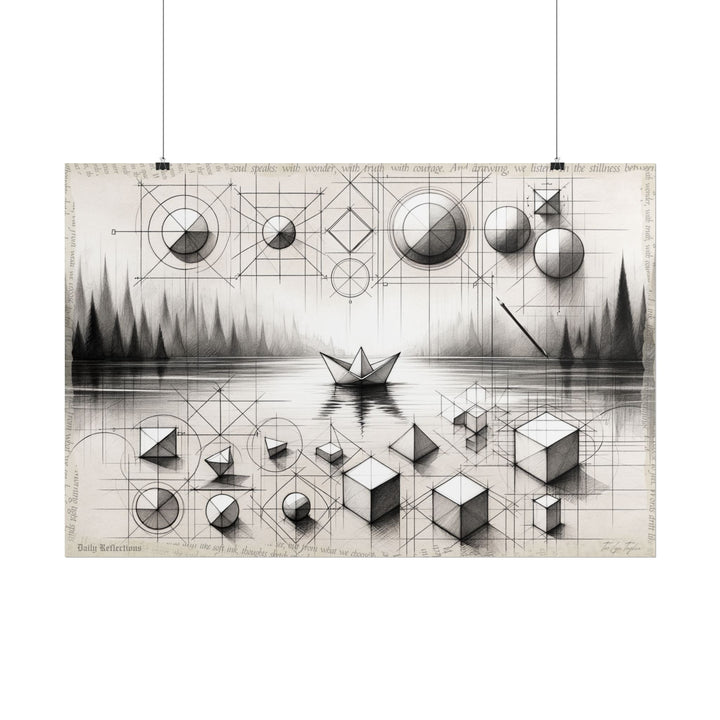 Stillness Sketched in Geometry - Art Print by Teo Teglia Art