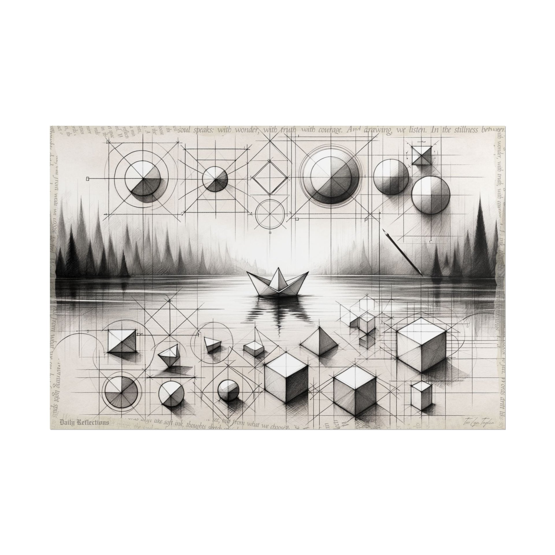 Stillness Sketched in Geometry - Art Print by Teo Teglia Art