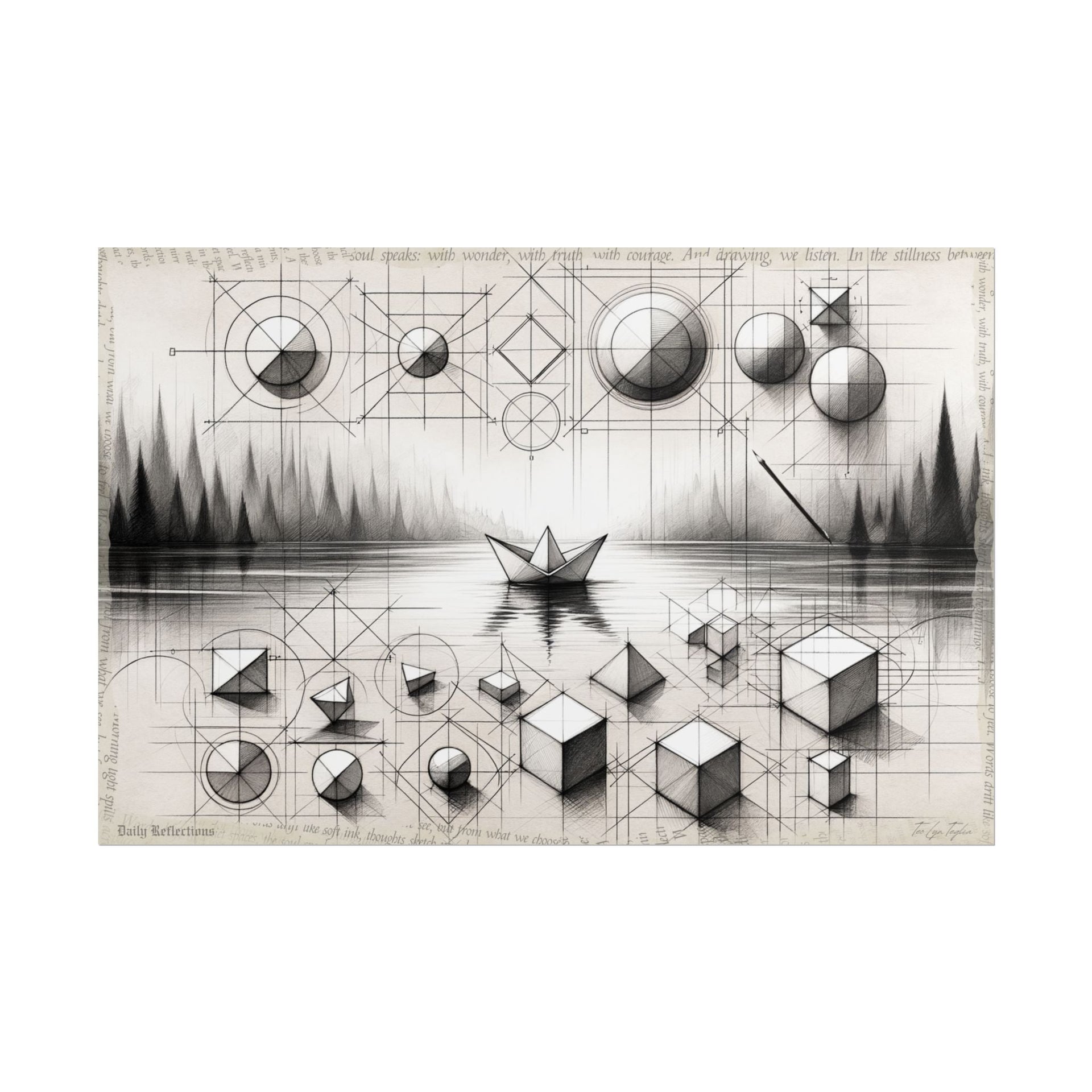 Stillness Sketched in Geometry - Art Print by Teo Teglia Art