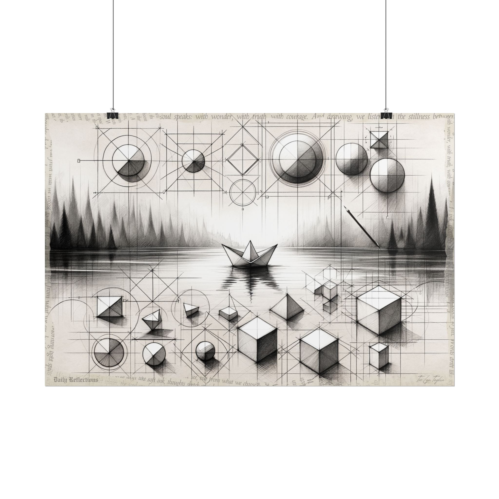 Stillness Sketched in Geometry - Art Print by Teo Teglia Art