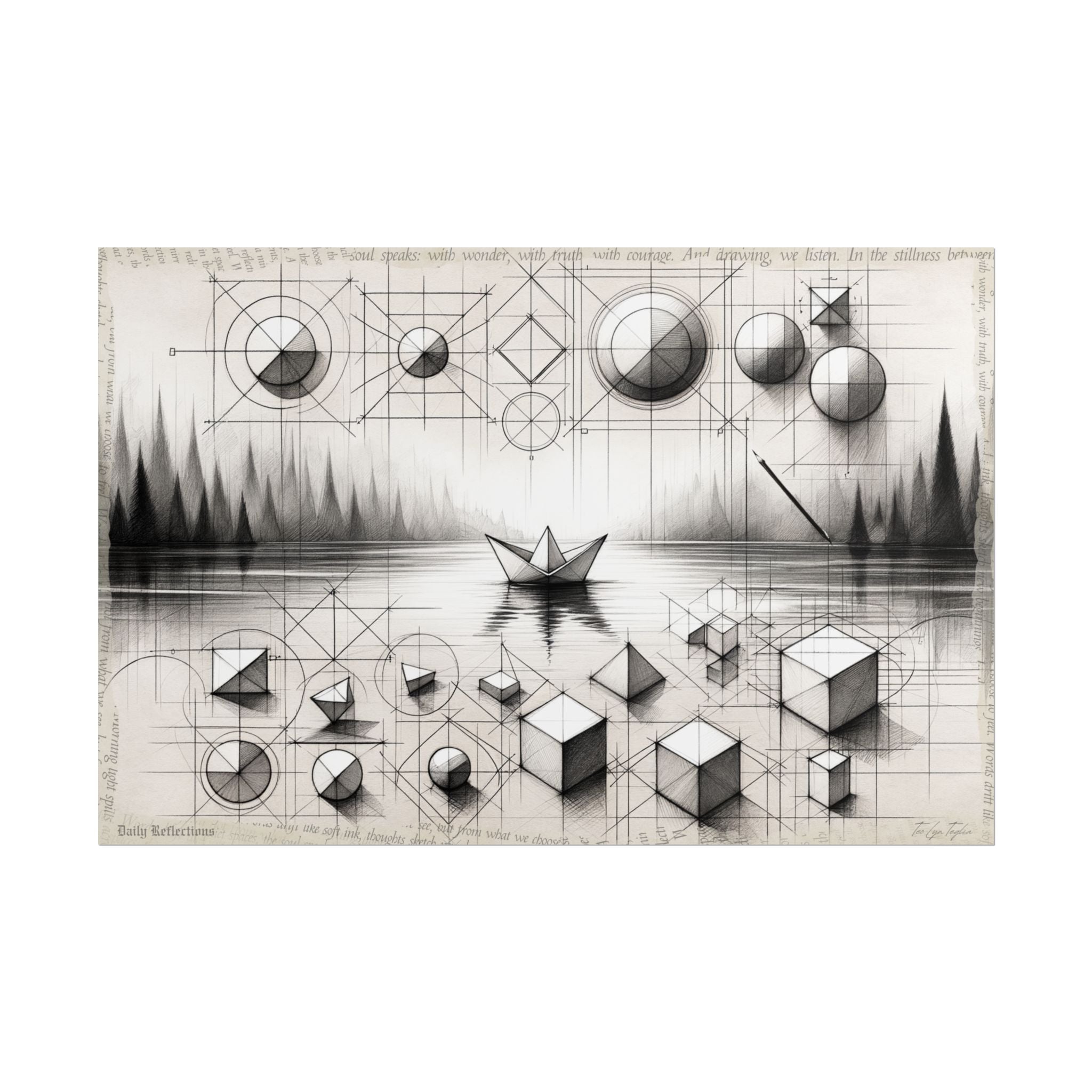 Stillness Sketched in Geometry - Art Print by Teo Teglia Art