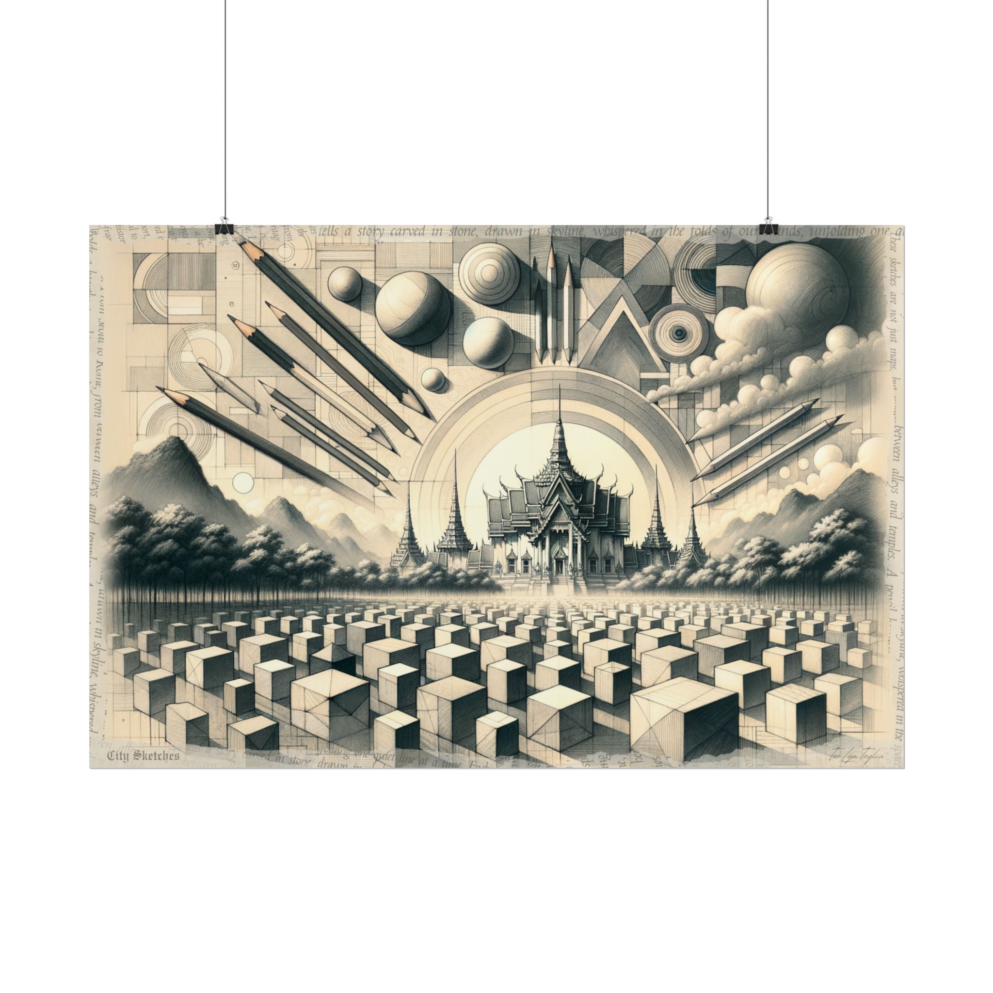 "Temple Blossom Genesis" - Art Print by Teo Teglia Art