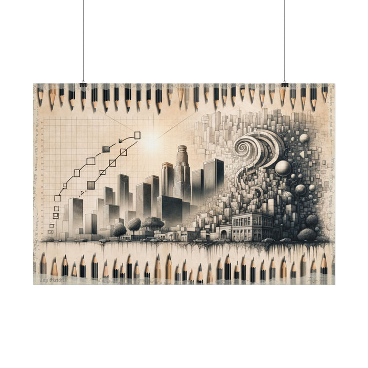 "Temporal Strokes: Urban Genesis" - Art Print by Teo Teglia Art