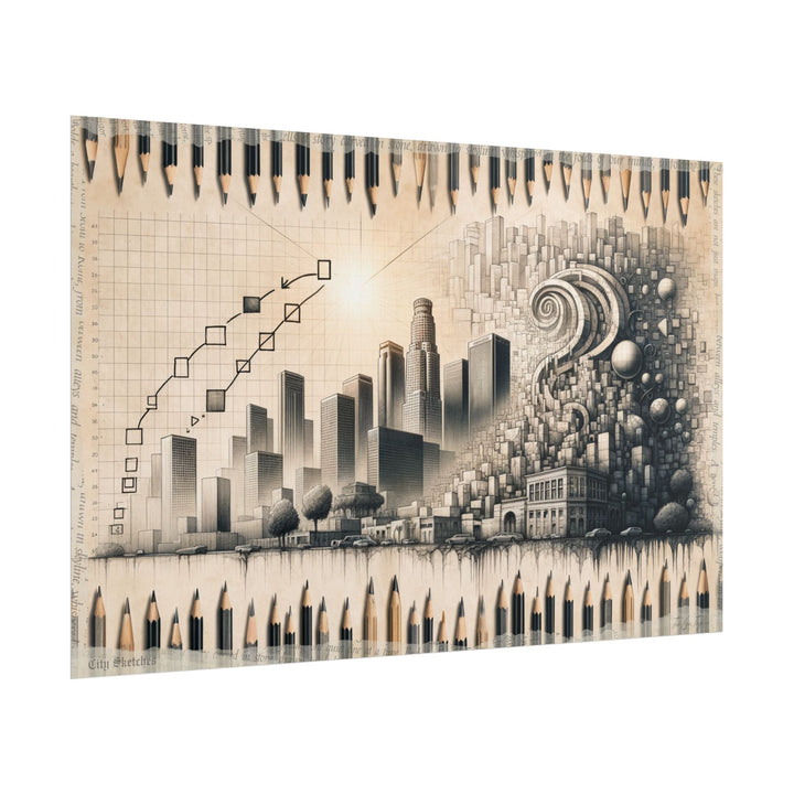 "Temporal Strokes: Urban Genesis" - Art Print by Teo Teglia Art