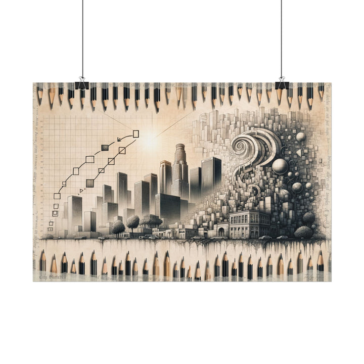 "Temporal Strokes: Urban Genesis" - Art Print by Teo Teglia Art