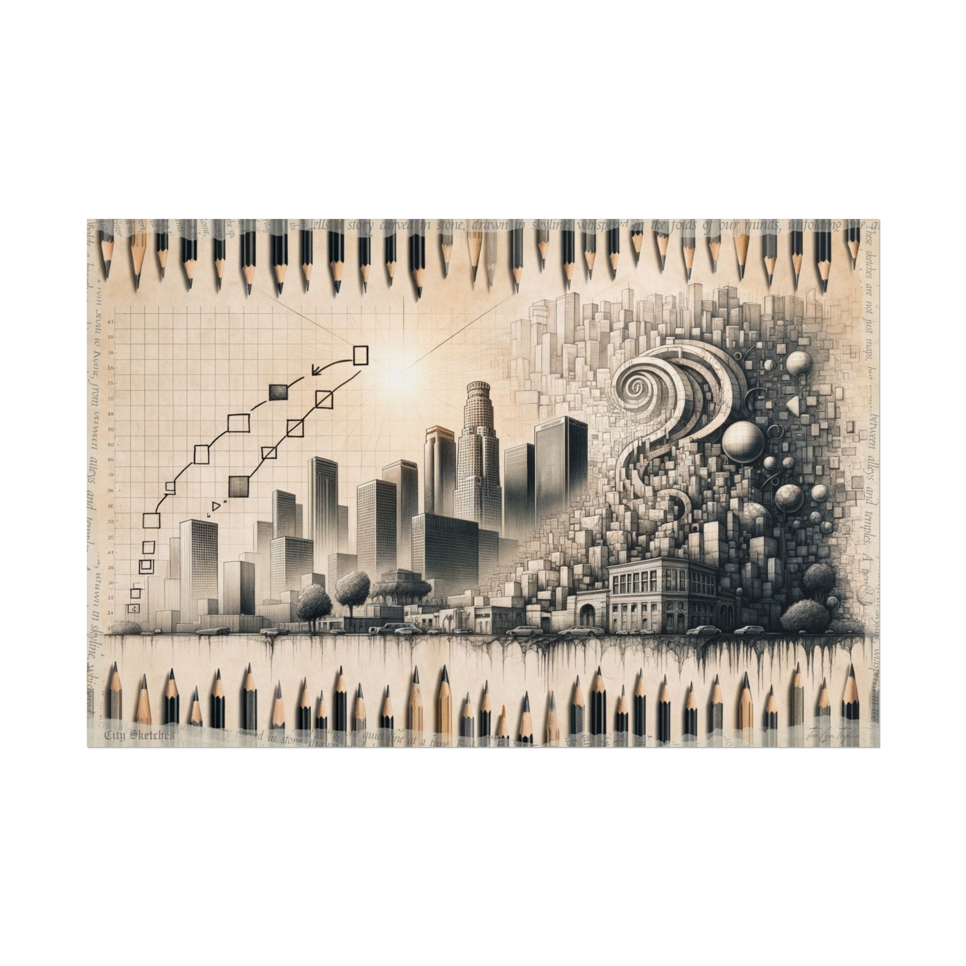 "Temporal Strokes: Urban Genesis" - Art Print by Teo Teglia Art
