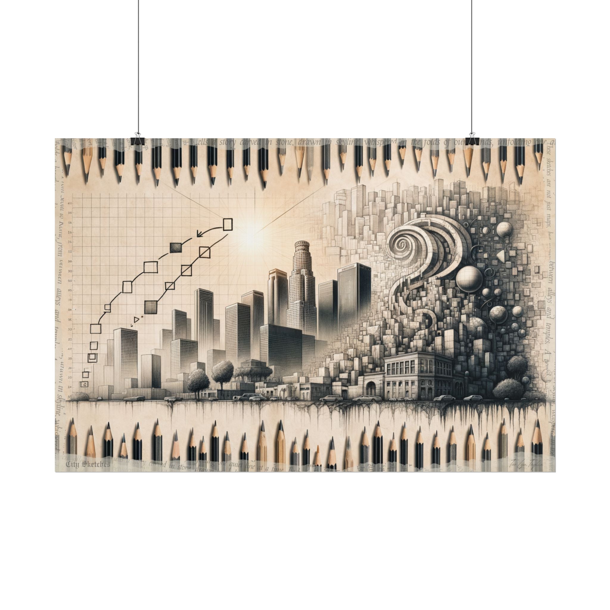 "Temporal Strokes: Urban Genesis" - Art Print by Teo Teglia Art