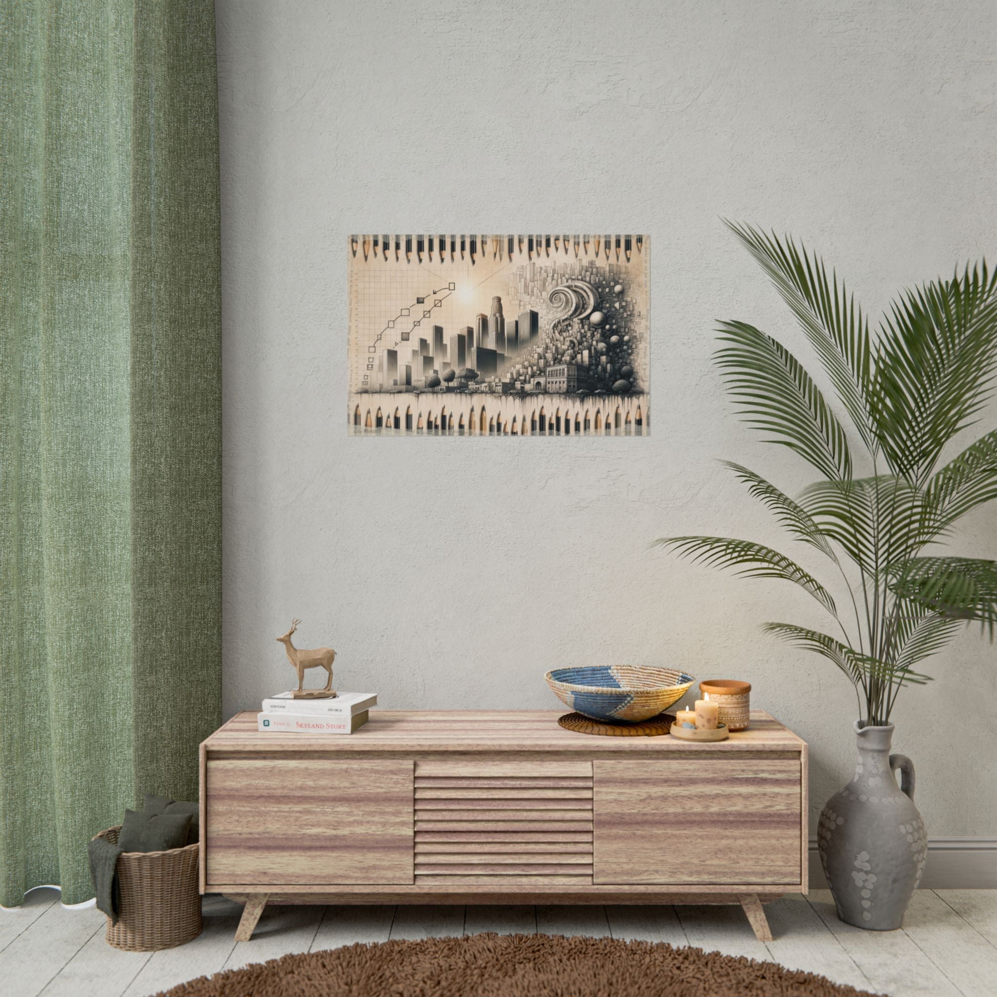 "Temporal Strokes: Urban Genesis" - Art Print by Teo Teglia Art