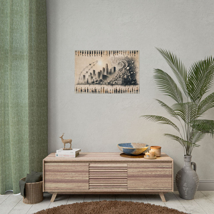 "Temporal Strokes: Urban Genesis" - Art Print by Teo Teglia Art