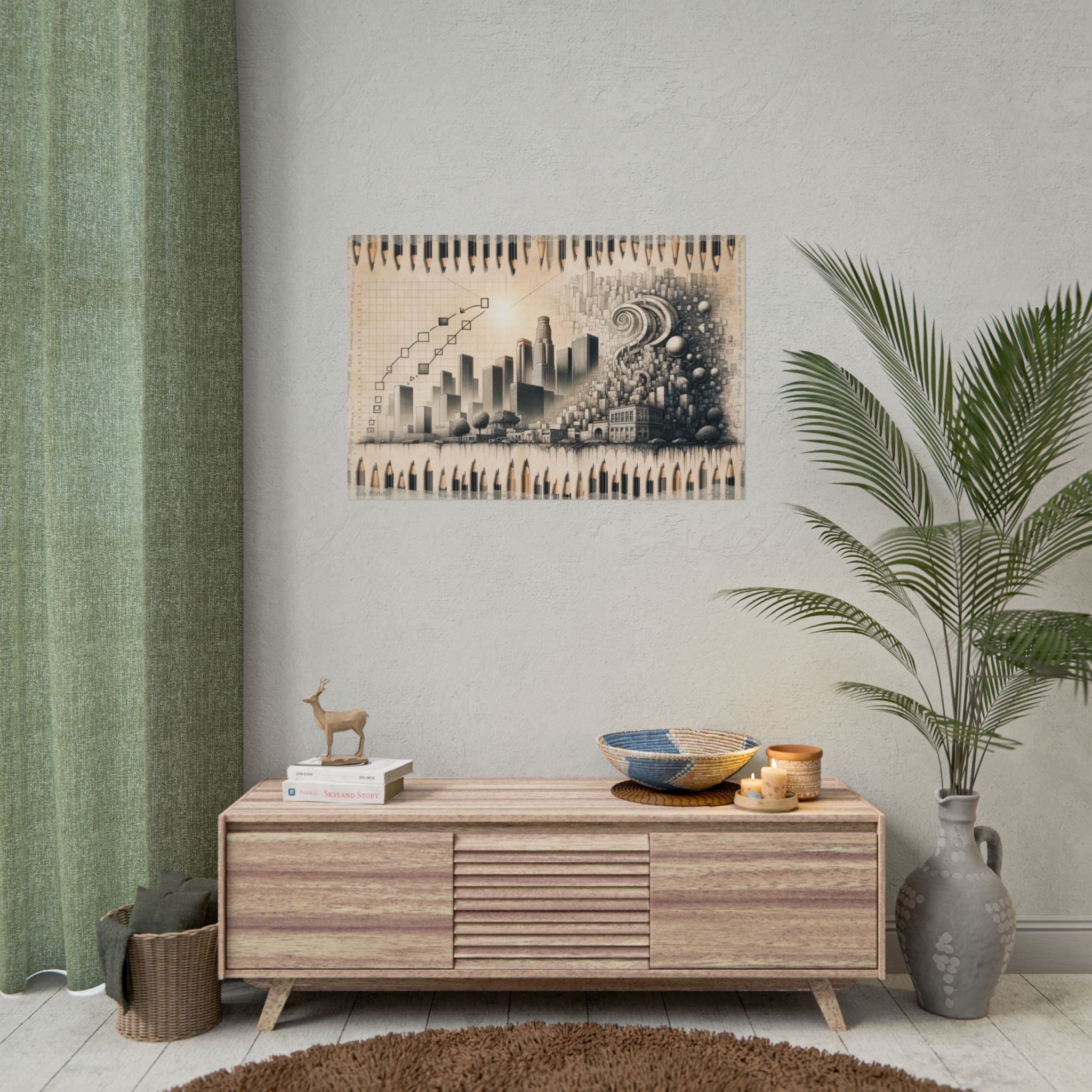 "Temporal Strokes: Urban Genesis" - Art Print by Teo Teglia Art