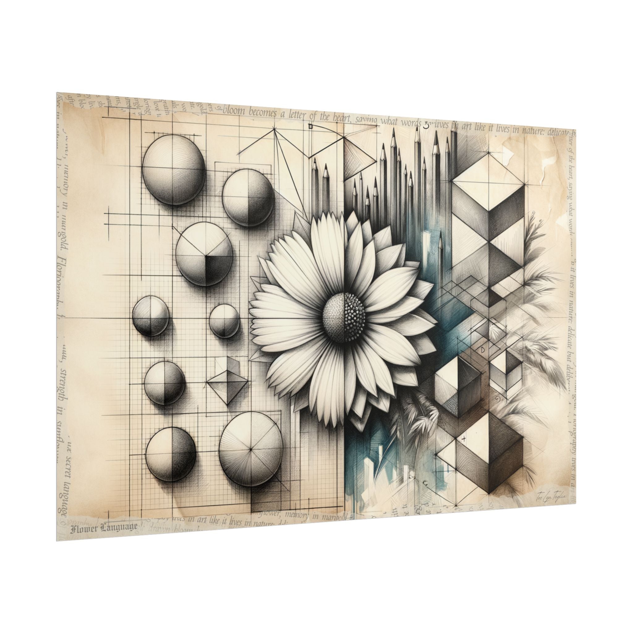 Untamed Geometry Blooms - Art Print by Teo Teglia Art