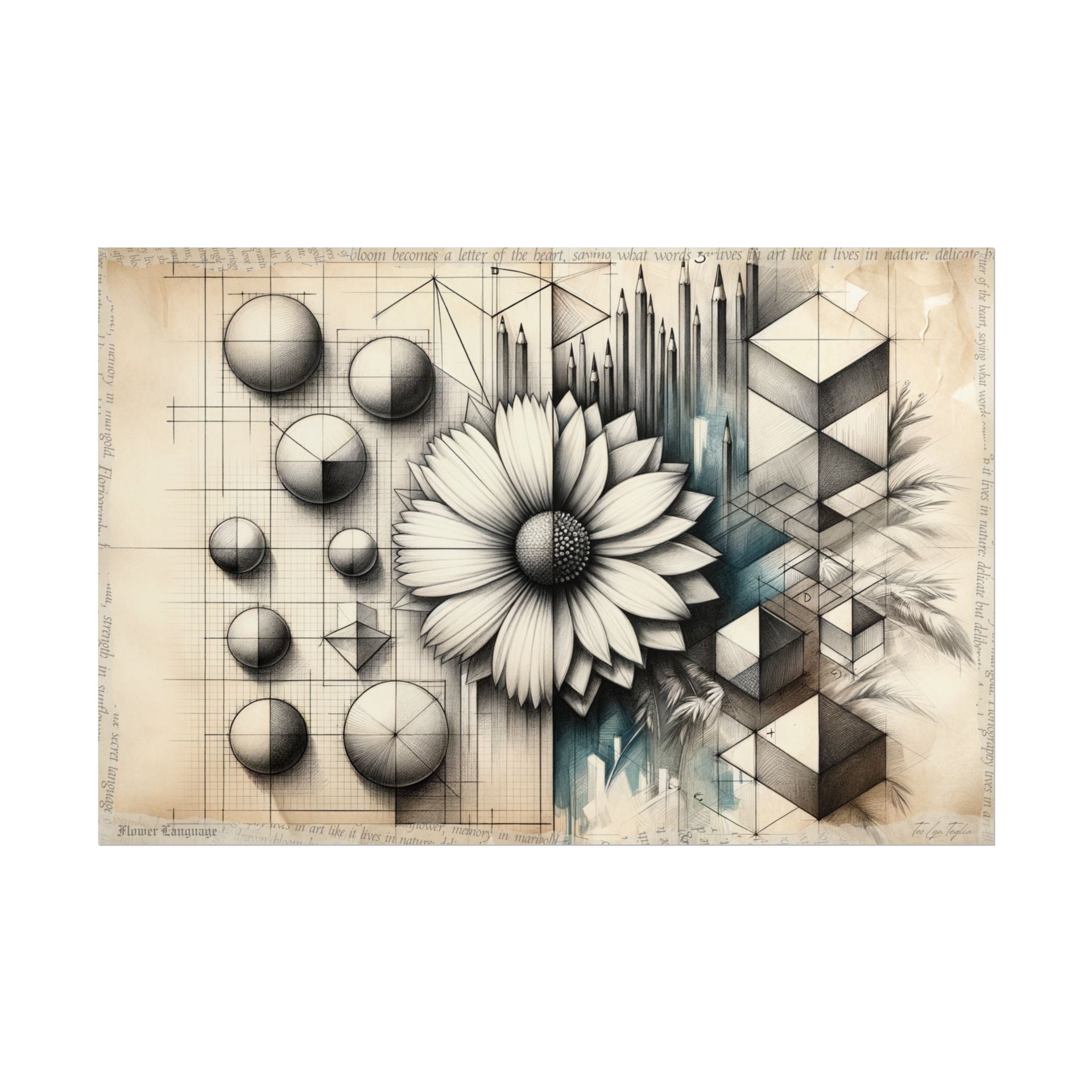 Untamed Geometry Blooms - Art Print by Teo Teglia Art