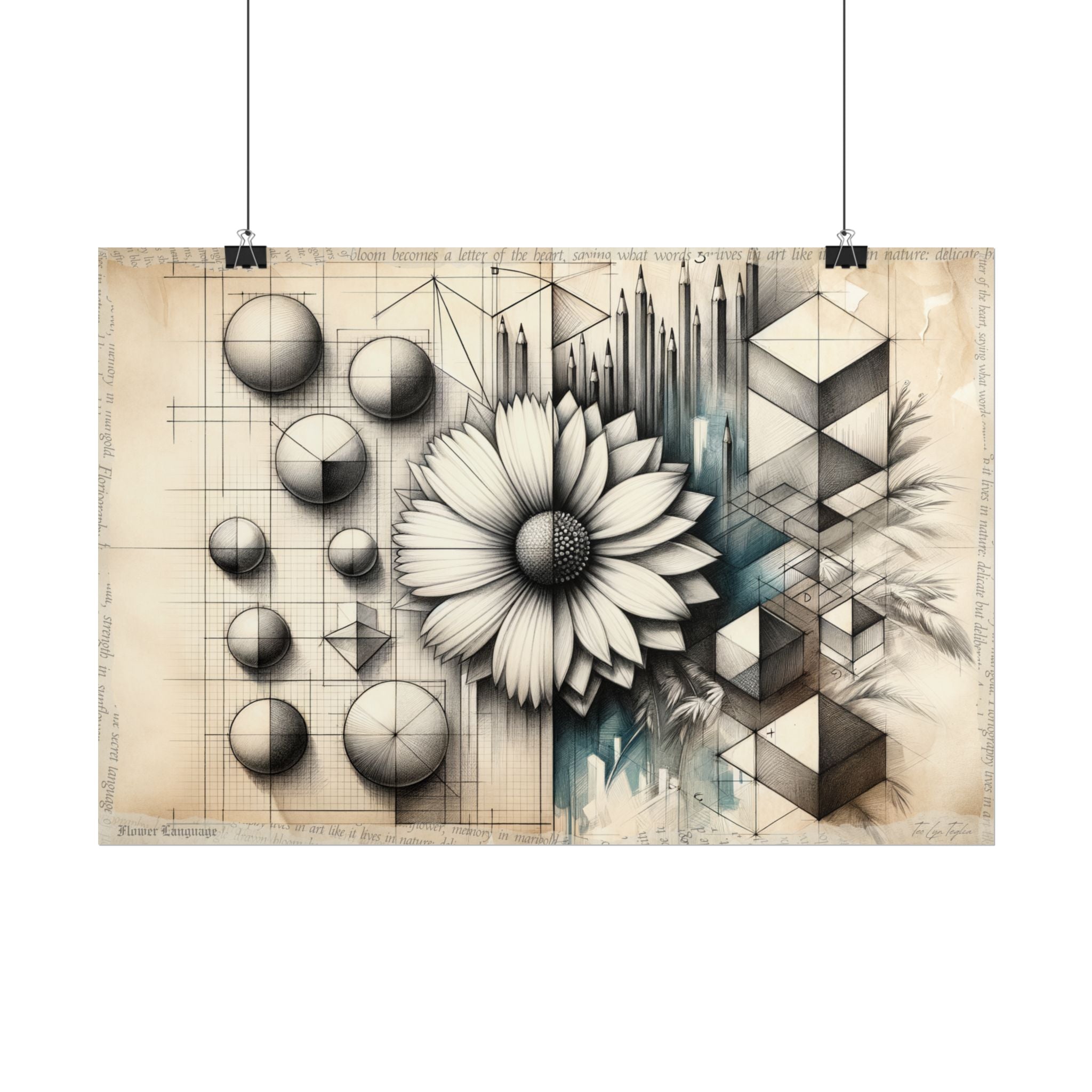 Untamed Geometry Blooms - Art Print by Teo Teglia Art