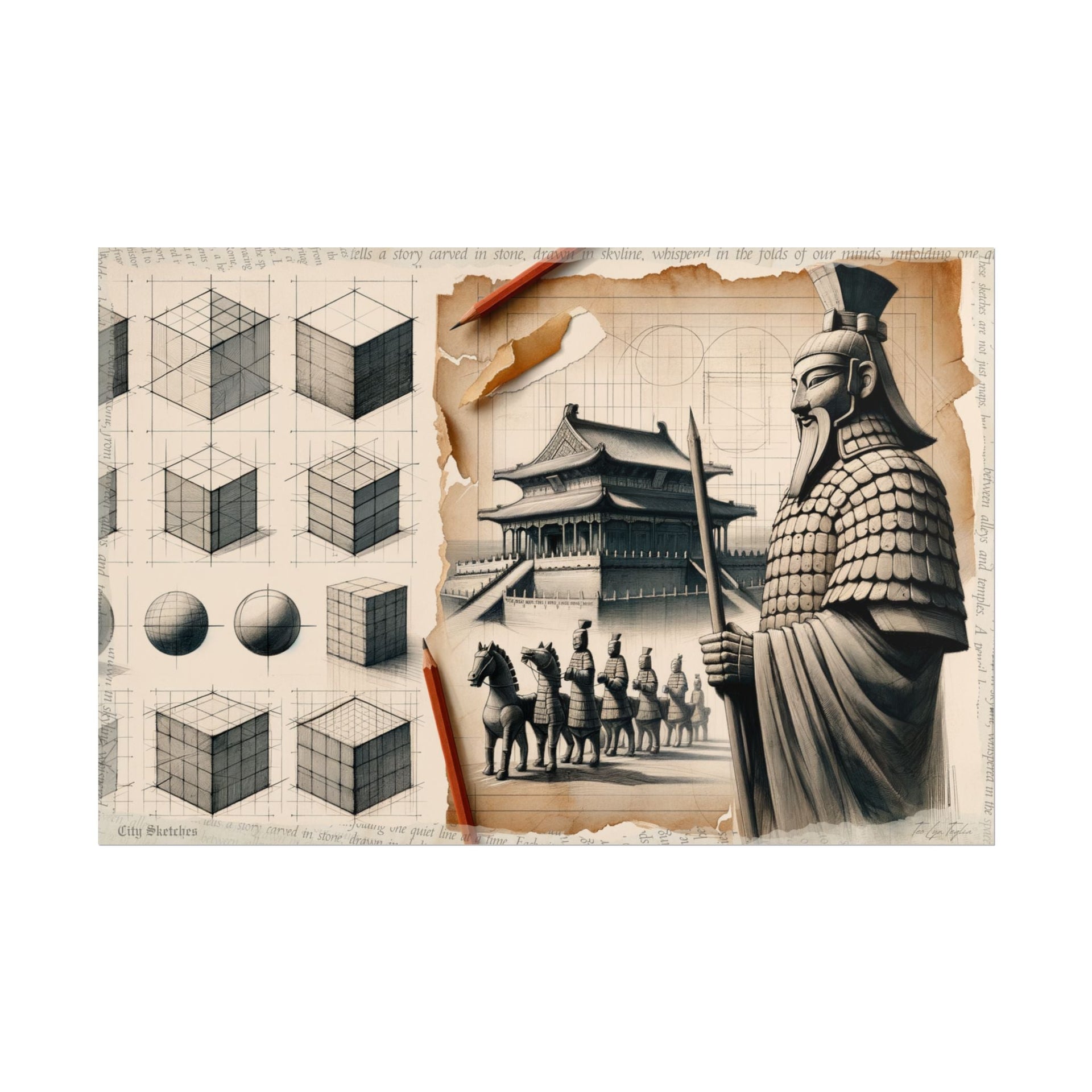 Whispers of Ancient Etchings - Art Print by Teo Teglia Art