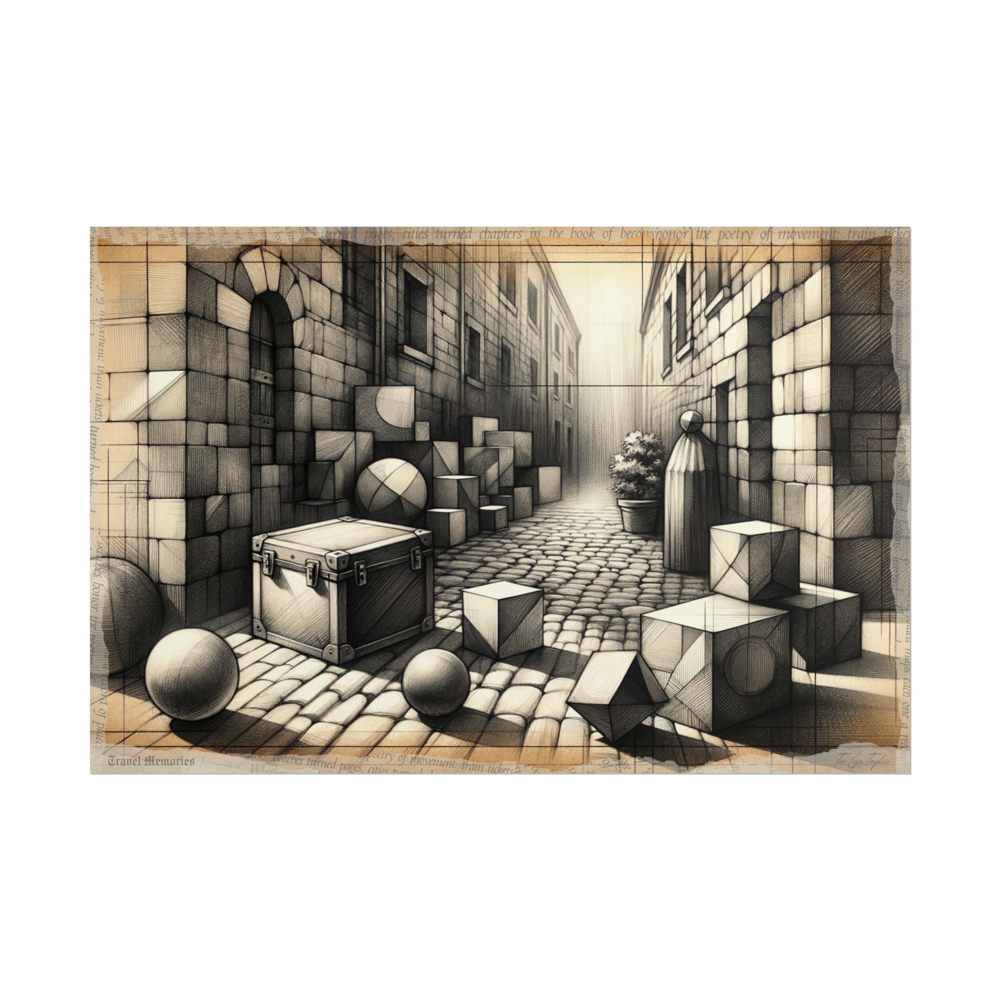 "Whispers of Geometry Past" - Art Print by Teo Teglia Art