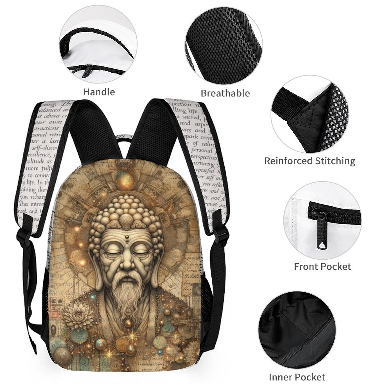 Whispers of Stillness - 3 - Piece Zen Bag Set by Teo Teglia Art