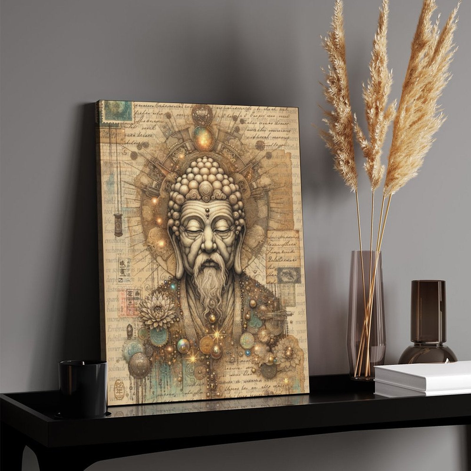 Whispers of Stillness - Buddha Painting Canvas by Teo Teglia Art