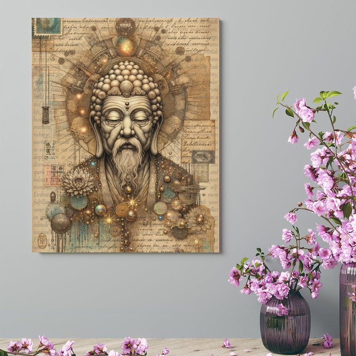 Whispers of Stillness - Buddha Painting Canvas by Teo Teglia Art