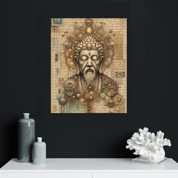 Whispers of Stillness - Buddha Painting Canvas by Teo Teglia Art