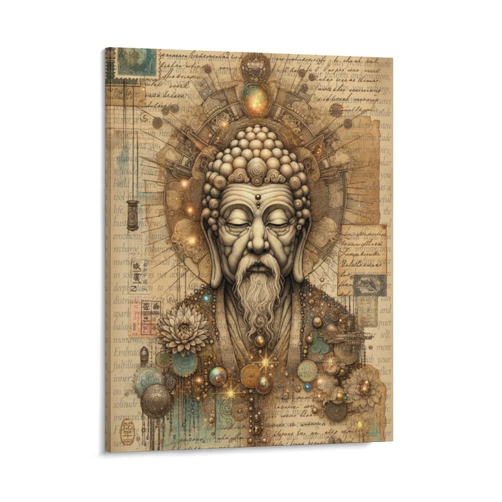 Whispers of Stillness - Buddha Painting Canvas by Teo Teglia Art