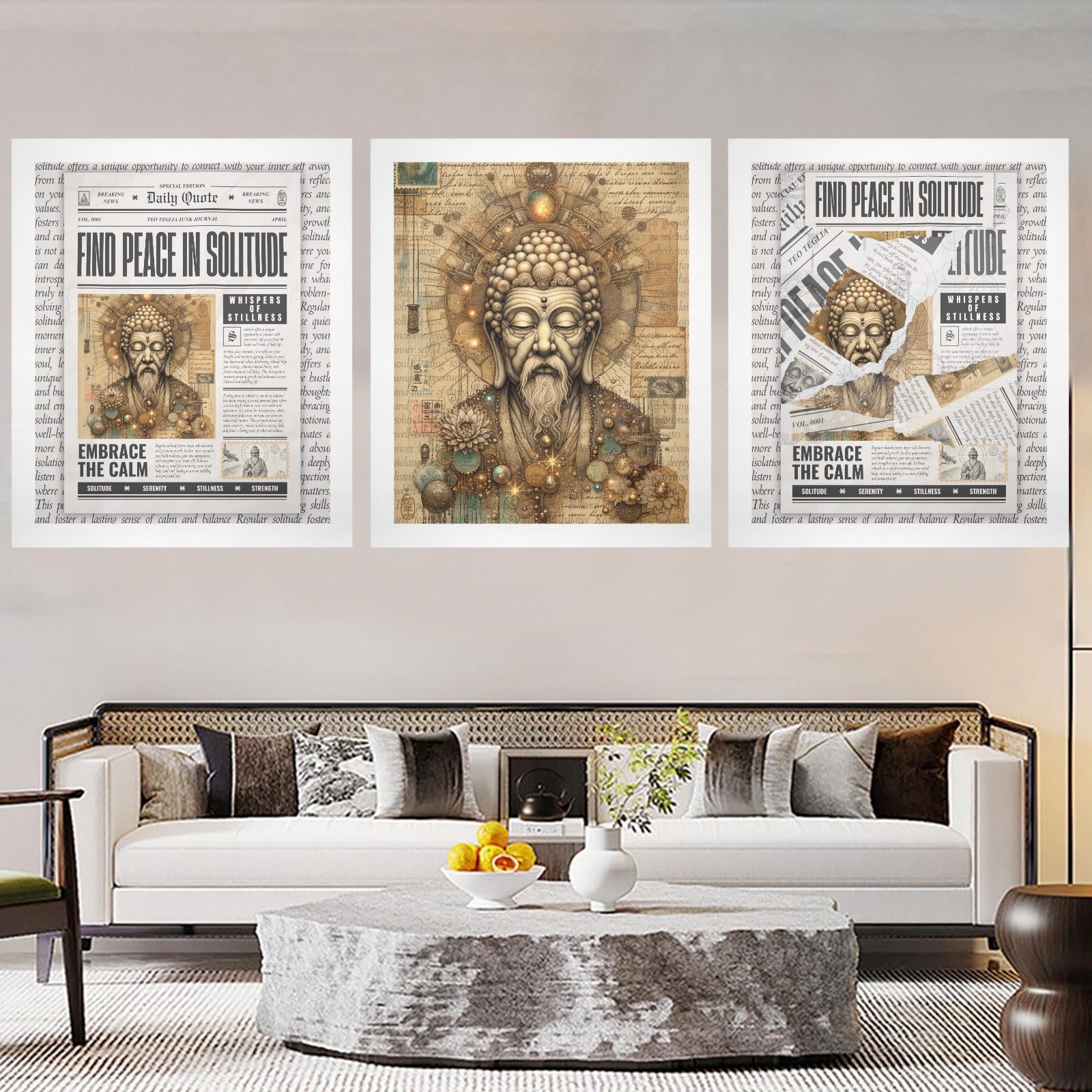 Whispers of Stillness - Gallery Art Print Set of 3 by Teo Teglia Art