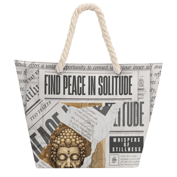 Whispers of Stillness - Hemp Rope Tote Bag by Teo Teglia Art