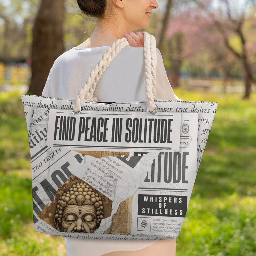 Whispers of Stillness – Hemp Rope Tote Bag – Tote Bag by Teo Teglia Art