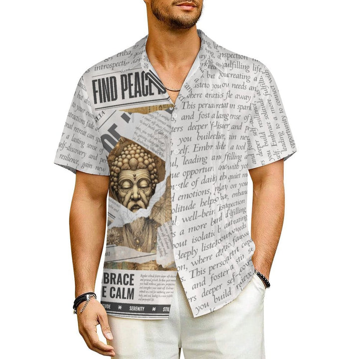 Whispers of Stillness - Men's Mindful Lapel Shirt by Teo Teglia Art