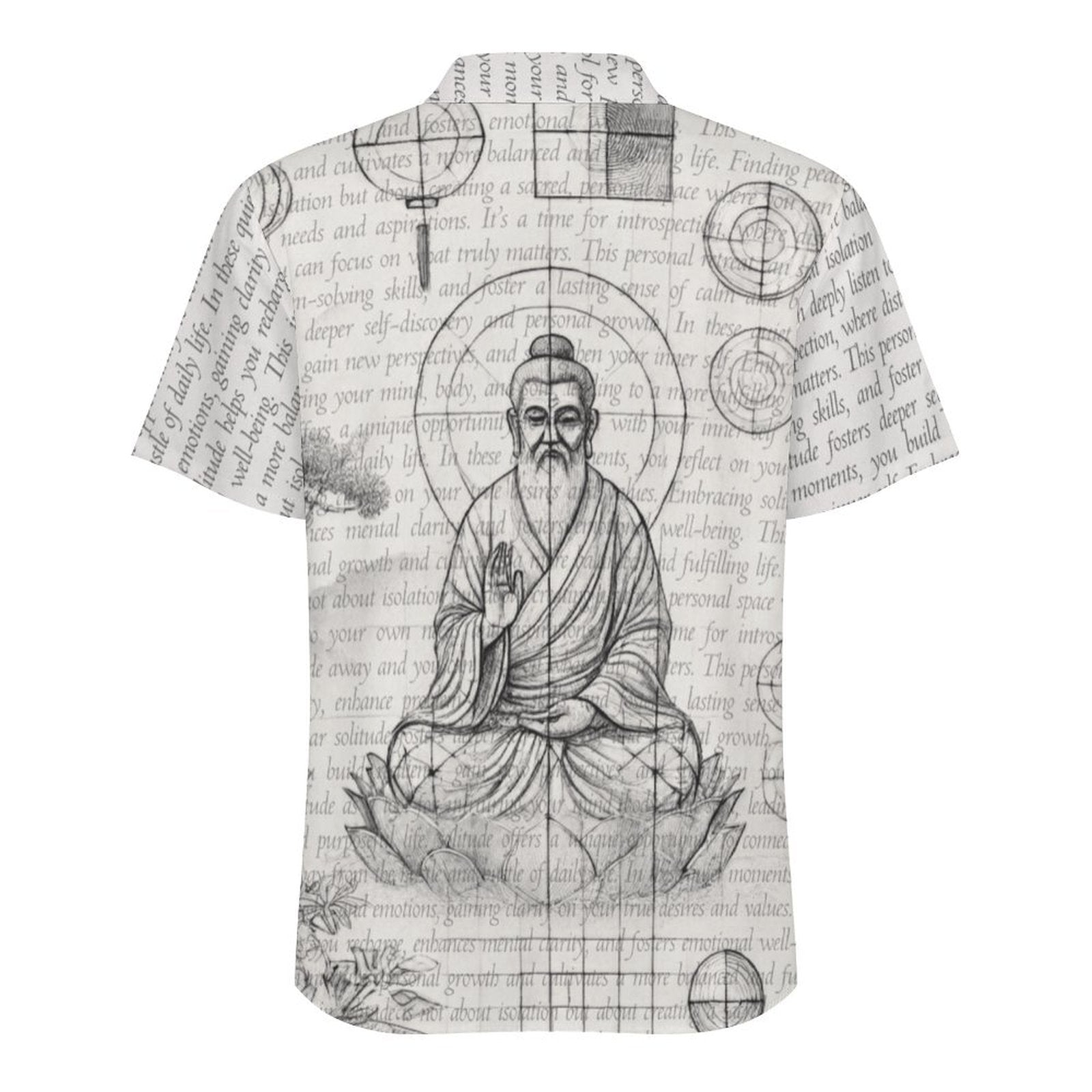 Whispers of Stillness - Men's Mindful Lapel Shirt by Teo Teglia Art