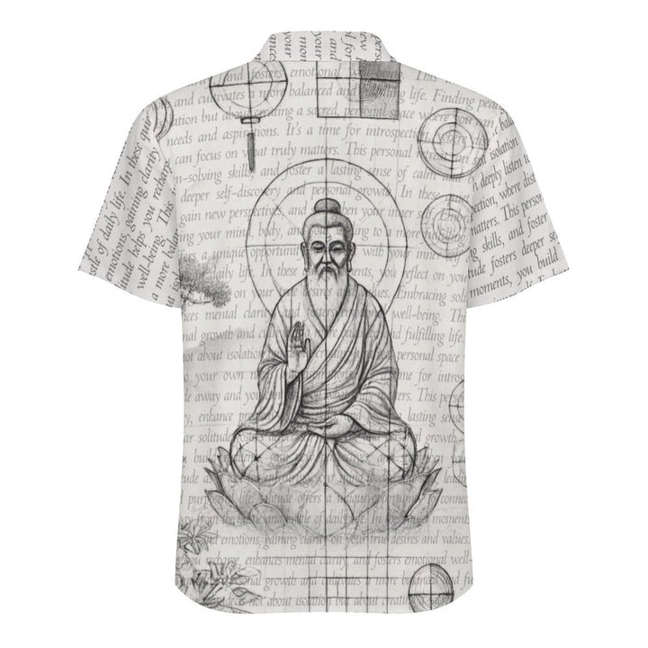 Whispers of Stillness - Men's Mindful Lapel Shirt by Teo Teglia Art