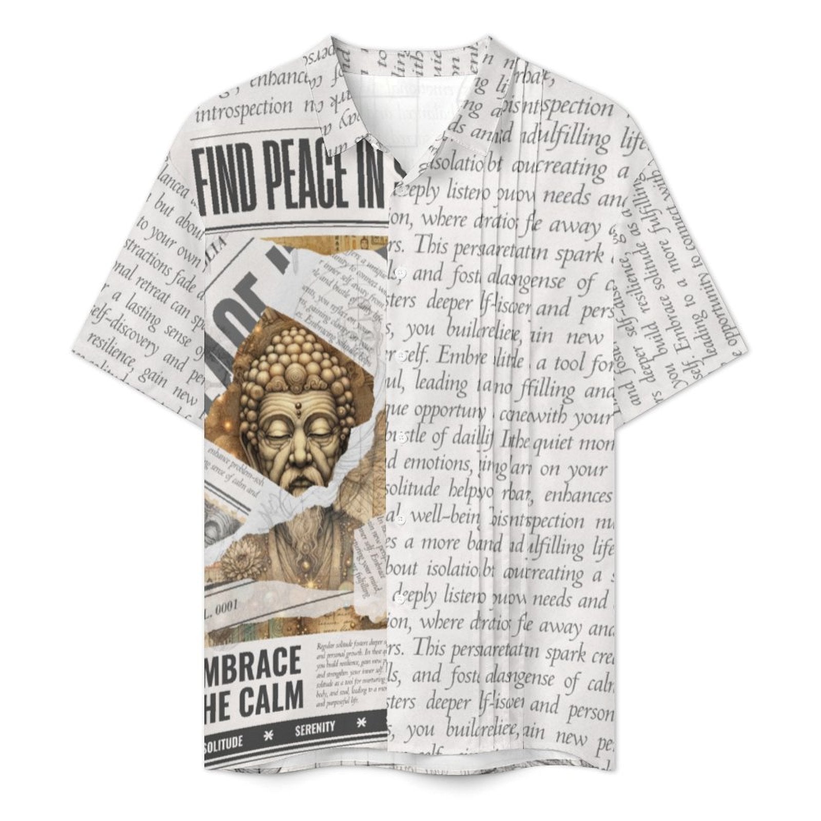 Whispers of Stillness - Men's Mindful Lapel Shirt by Teo Teglia Art