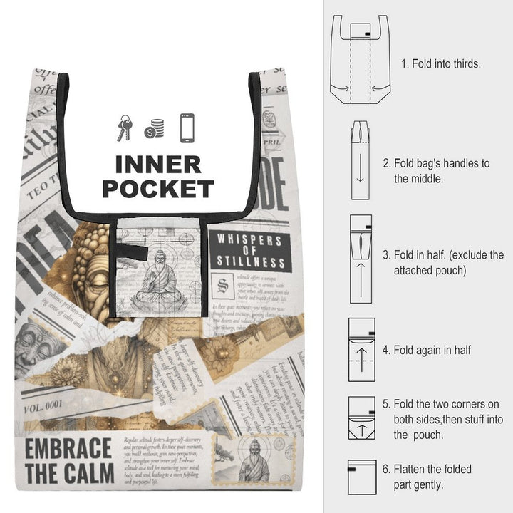 Whispers of Stillness - Reusable Tote Bag by Teo Teglia Art