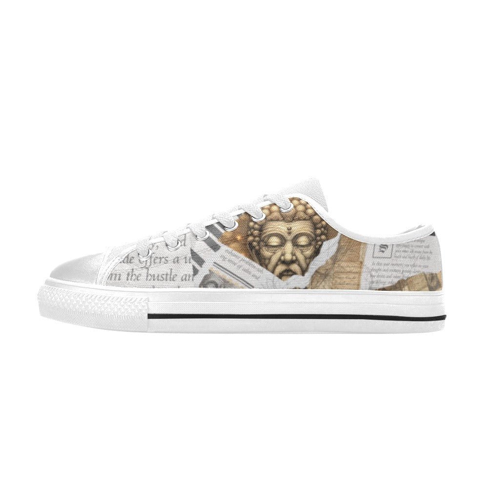 Whispers of Stillness - Women's Classic Canvas Buddha Shoes by Teo Teglia Art