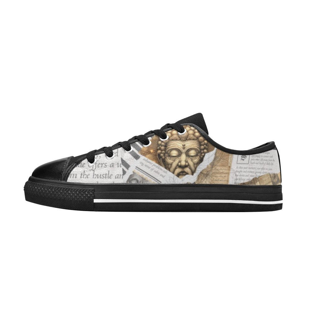 Whispers of Stillness - Women's Classic Canvas Buddha Shoes by Teo Teglia Art