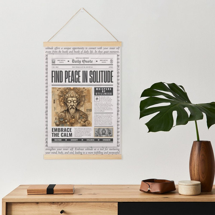 Whispers of Stillness – Wooden Hanger Tapestry | 3 Tranquil Designs – Wooden Hanger by Teo Teglia Art